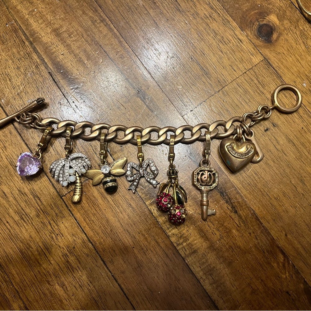 Vintage Y2K Chunky Juicy Couture Gold Charm Bracelet